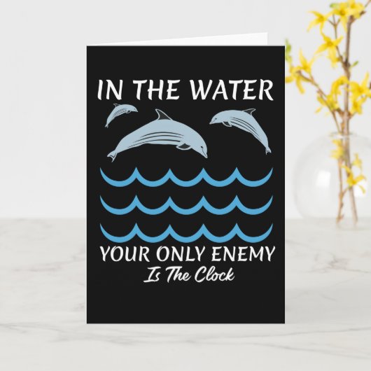 Carte Cute Dolphins In The Water (Fleur jaune)