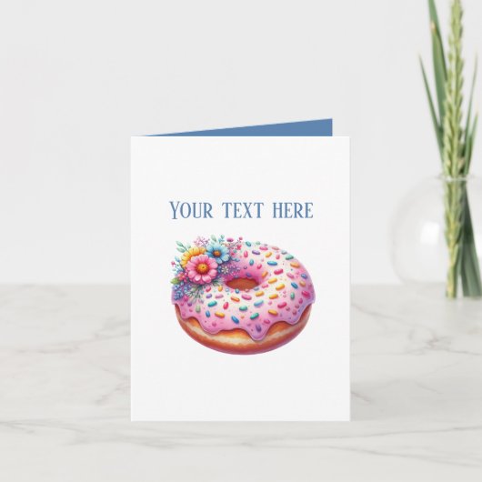 Carte Cute Doughnut Bakery shop customizable (Devant)