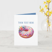 Carte Cute Doughnut Bakery shop customizable (Fleur jaune)