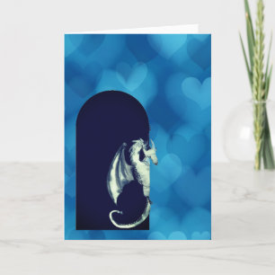 Carte Cute Dragon Blue Hearts Grandson Saint Valentin C