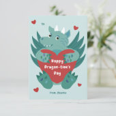 Carte Cute Dragon Valentine (Debout devant)