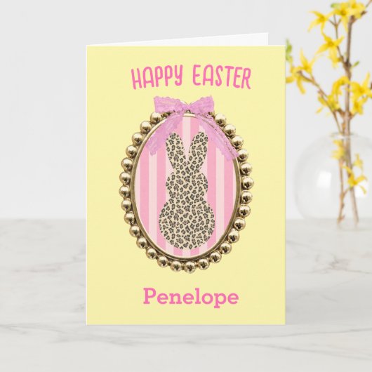 Carte Cute Easter Bunny (Fleur jaune)