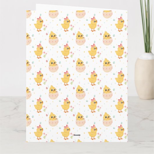 Carte Cute Easter Bunny & Chicks | Happy Easter (Dos)