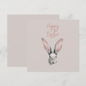Carte Cute Easter Rabbit in Minimalistic Style Flat Card (Devant / Derrière)