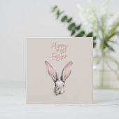 Carte Cute Easter Rabbit in Minimalistic Style Flat Card (Debout devant)