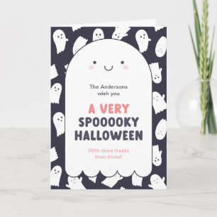 Carte Cute Fantôme Éffrayant Halloween