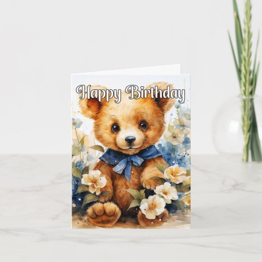 Carte Cute farci animal Joyeux anniversaire (Devant)
