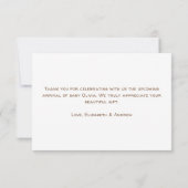 Carte Cute Farm Animaux Barnyard Baby shower Merci (Dos)