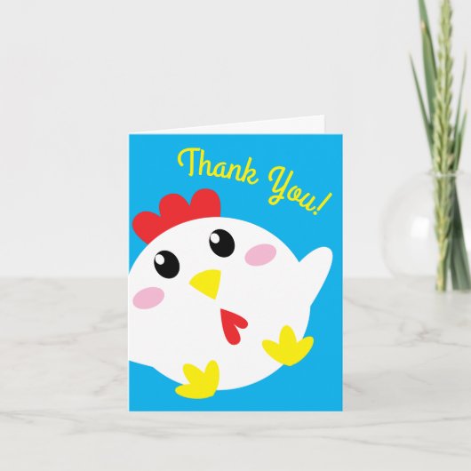 Carte Cute ferme de poulet Enfants 1er fête d'anniversai (Devant)