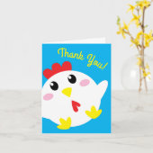 Carte Cute ferme de poulet Enfants 1er fête d'anniversai (Fleur jaune)