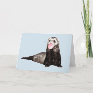 Carte Cute Ferret Polecat Animal Bubble Gum
