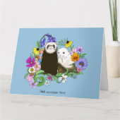 Carte Cute Ferrets Floral (Devant)