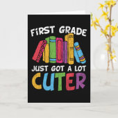 Carte Cute First Grade School Teacher Kids Squad Livres (Fleur jaune)