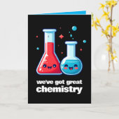Carte Cute Flask & Tube Nous avons une grande chimie (Fleur jaune)