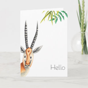 Carte Cute Floral Minimaliste Antelope Africaine