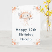 Carte Cute Florale méduse fête d'anniversaire (Fleur jaune)