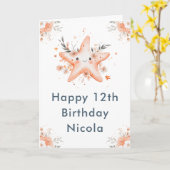 Carte Cute Florale Starfish fête d'anniversaire (Fleur jaune)