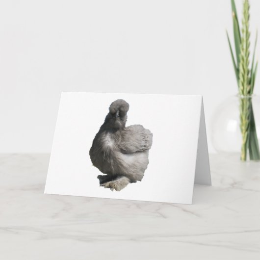 Carte Cute Fluffy Blue Silkie Poulet (Devant)