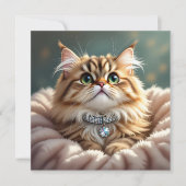 Carte Cute Fluffy Chat | Non personnalisé (Devant)