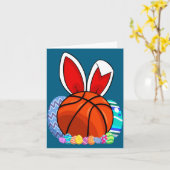 Carte Cute For Basketball Easter Egg Bunny (Fleur jaune)