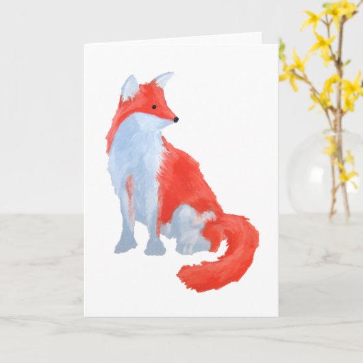 Carte Cute Fox (Fleur jaune)