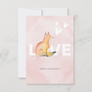 Carte Cute Fox et Hearts Classroom Valentine Card