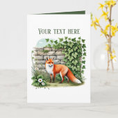 Carte Cute fox lovers add text  (Fleur jaune)