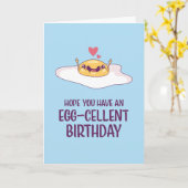 Carte Cute Fried Egg Pun Oeuf Violet Amusant Anniversair (Fleur jaune)
