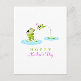 Carte Cute Frog Hoppy Bonne fête des mères