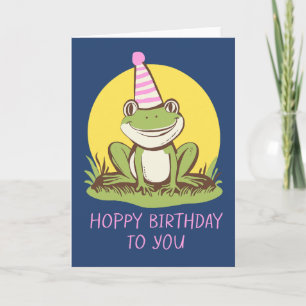Carte Cute Frog Pun Anniversaire Whimsical Art coloré