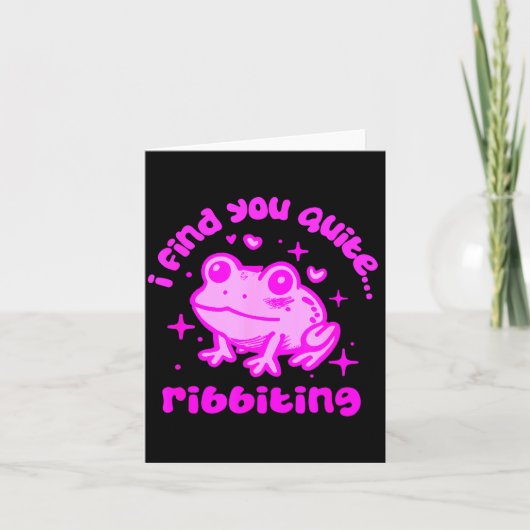 Carte Cute Frog Pun Ribbiting Frog Lovers Quote Design (Devant)