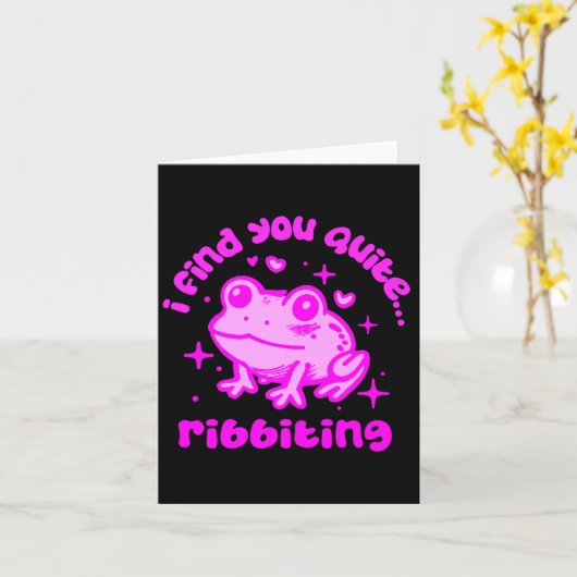 Carte Cute Frog Pun Ribbiting Frog Lovers Quote Design P (Fleur jaune)