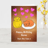 Carte Cute from the Cats Gold Parties scintillant Birthd (Fleur jaune)