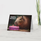 Carte Cute Fun Capybara - "Cappy" Joyeux anniversaire (Devant)