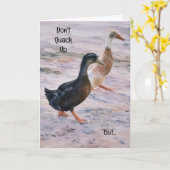 Carte Cute Fun Pun Walking Se Souvient Birthday Duck Car (Fleur jaune)