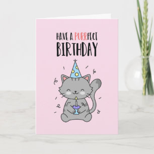 Carte Cute Funny Amoureux des chats Kitten Pun Purrfect 