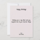 Carte Cute Funny Birthday Card (Dos)