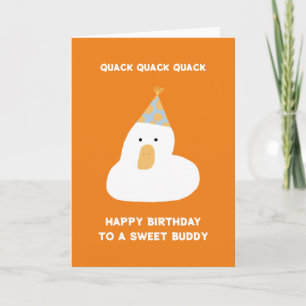 Carte Cute Funny Duck Quack Anniversaire meilleur ami Ca