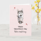 Carte Cute & Funny Husky Valentine's day Greeting Card (Fleur jaune)