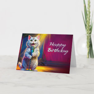 Carte Cute Funny Joyeux Anniversaire Kitten Chat