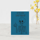 Carte Cute Funny Kawaii Skeleton Birthday Skull Happy Wo (Fleur jaune)