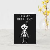 Carte Cute Funny Kawaii Skeleton Birthday Skull Happy Wo (Fleur jaune)