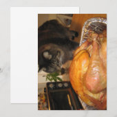 Carte Cute Funny Maine Coon Kitty Bon thanksgiving de ch (Devant / Derrière)