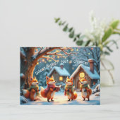 Carte Cute Funny No Silent Night Foxes Christmas Card (Debout devant)