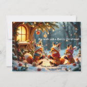 Carte Cute Funny No Silent Night Foxes Christmas Card (Dos)