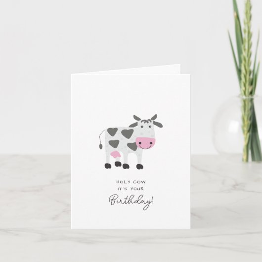 Carte Cute Funny Punny Holy Cow C'est ton anniversaire (Devant)