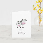 Carte Cute Funny Punny Holy Cow C'est ton anniversaire (Fleur jaune)