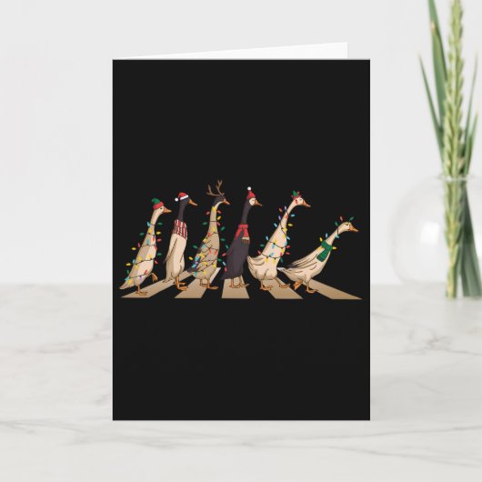 Carte Cute Funny Santa Duck Christmas Lights Duck Wearin (Devant)