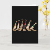 Carte Cute Funny Santa Duck Christmas Lights Duck Wearin (Fleur jaune)