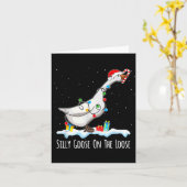 Carte Cute Funny Santa Duck Silly Goose On The Loose Chr (Fleur jaune)